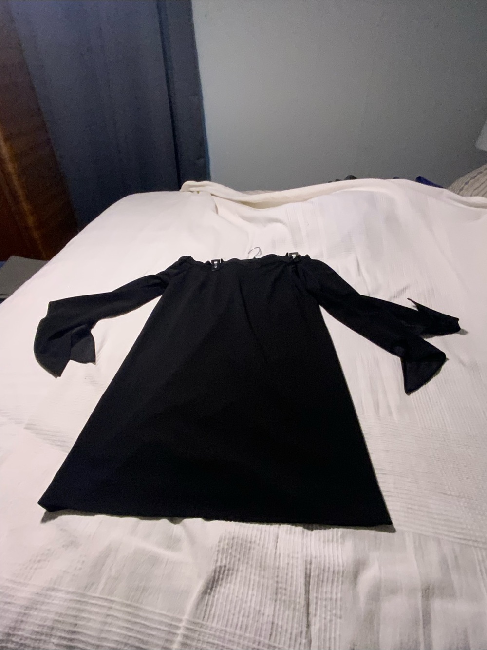 Tibi Black Off-Shoulder Midi Dress